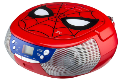 ekids SM-430 Marvel Spiderman tragbarer CD-Player mit Radio und AUX-Eingang für Smartphones und MP3-Player blau – Bild 3