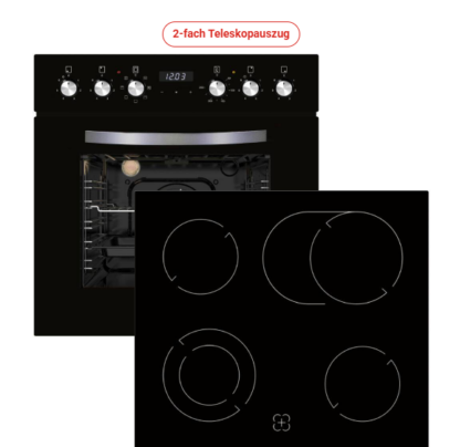 Geratek Torbole EH 7104 B Herdset schwarz inkl. 2-fach Teleskopauszug