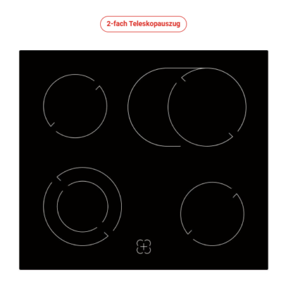 Geratek Torbole EH 7104 B Herdset schwarz inkl. 2-fach Teleskopauszug – Bild 3