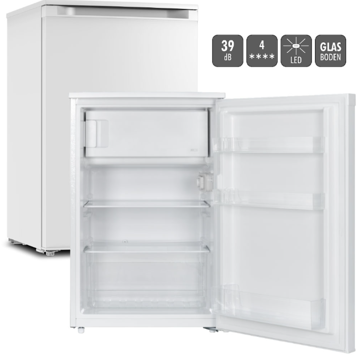 Geratek Escora KS 1510 W Tisch-Kühlschrank mit Gefrierfach - weiß - 85 cm