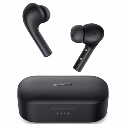 Aukey In-Ear Kopfhörer mit Geräuschunterdrückung schwarz Bluetooth true wireless touch control kabellose Earphones mit Ladecase wasserfest