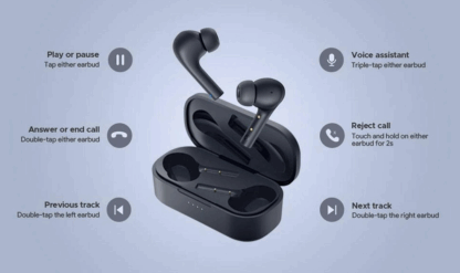 Aukey In-Ear Kopfhörer mit Geräuschunterdrückung schwarz Bluetooth true wireless touch control kabellose Earphones mit Ladecase wasserfest – Bild 8