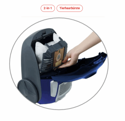 Hoover 2-in-1 Bodenstaubsauger mit Beutel Mini Turbo Tierhaarbürste BV 61 PET 011 – Bild 5