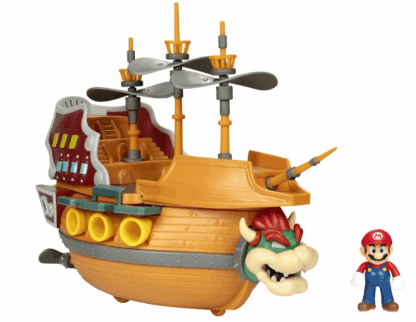 Super Mario Deluxe Bowser's Luftschiff Spielset mit Mario Actionfigur - authentische In-Game-Sounds & drehende Propeller – Bild 5