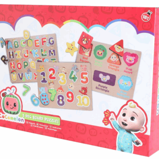Toyland® Cocomelon 3er-Pack Steckbrett-Puzzles aus Holz – Lernpuzzles für Kinder – Kleinkinderspielzeug – Alter 18 Monate