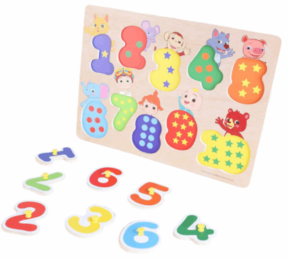 Toyland® Cocomelon 3er-Pack Steckbrett-Puzzles aus Holz – Lernpuzzles für Kinder – Kleinkinderspielzeug – Alter 18 Monate