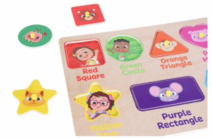 Toyland® Cocomelon 3er-Pack Steckbrett-Puzzles aus Holz – Lernpuzzles für Kinder – Kleinkinderspielzeug – Alter 18 Monate