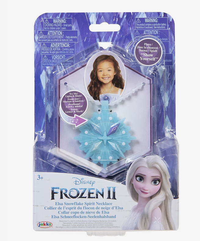 Jakks Pacific Die Eiskönigin 2 – ELSA Halskette Eiskristall mit Light & Sound, Spielzeugkette, Rollenspiel, Kunststoff