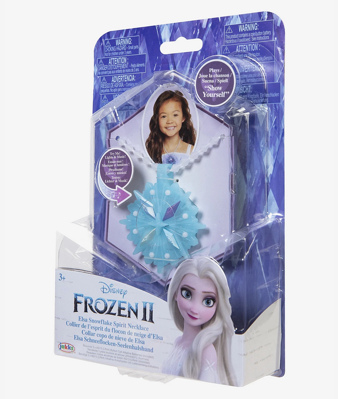 Jakks Pacific Die Eiskönigin 2 – ELSA Halskette Eiskristall mit Light & Sound, Spielzeugkette, Rollenspiel, Kunststoff