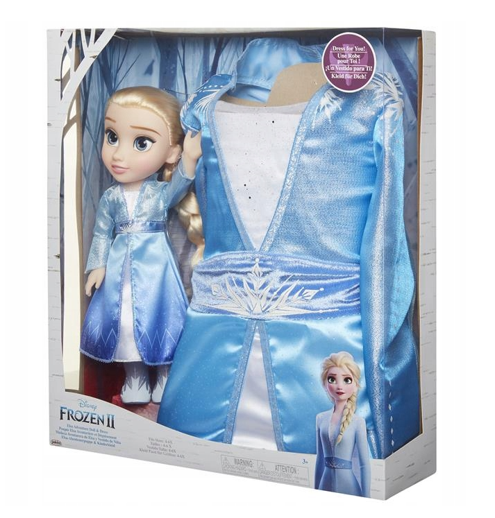 Disney Frozen II – Elsa Abenteuerpuppe & Kinderkleid Set (2-in-1)