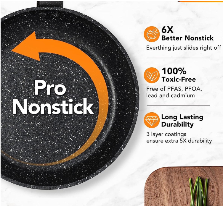 Royalty Line® FS2M Induktions-Kochtopf – 3-teiliges Kochtopf-Set mit Universaldeckel – Ø 18/20 cm – 1,6/2,3 Liter – Antihaftbeschichtung – Für alle Herdarten geeignet – Silber