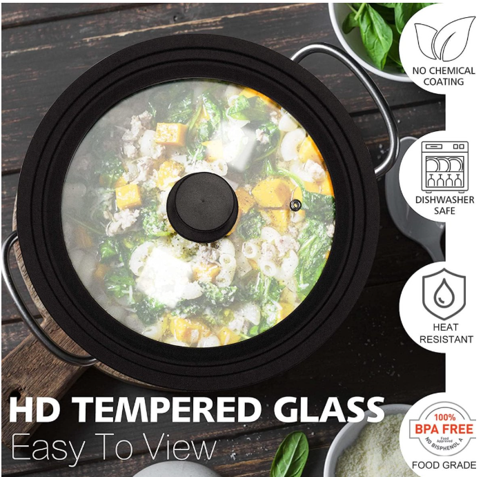 Royalty Line® FS3M Induktions-Topfset – 4-teilig mit Universaldeckel – Ø 16/18/20 cm – 1,2/1,6/2,3 Liter – Antihaftbeschichtung – Geeignet für alle Herdarten – Silber