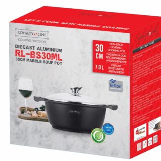 Royalty Line® BS30M Induktions-Schmortopf – Ø 30 cm / 7 Liter – Antihaftbeschichtung – Für alle Herdarten geeignet – Schwarz