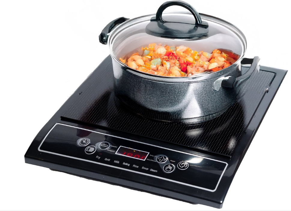 Royalty Line® EIP2000 Stand-Induktionskochfeld – 1 Kochzone – Geeignet für Töpfe und Pfannen von 15 bis 25 cm – 2000 W Leistung – 1 Kochfeld – Timer – Schwarz