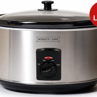 Royalty Line® SLC1012 Schongarer – 3,5 Liter – Ø 24,5 cm – mit herausnehmbarem Keramik-Innentopf – PFAS-frei – 240 W – Warmhaltefunktion – Edelstahl