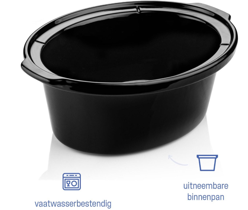 Royalty Line® SLC1012 Schongarer – 3,5 Liter – Ø 24,5 cm – mit herausnehmbarem Keramik-Innentopf – PFAS-frei – 240 W – Warmhaltefunktion – Edelstahl