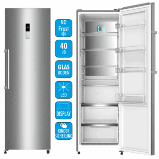 Geratek Stand-Kühlschrank - Inox Look - 185 cm Pollenca KS 3220 IL