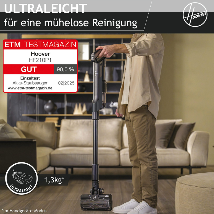 Hoover Kabelloser Akku-Stiel-/ Handstaubsauger - HF 210 P1 011