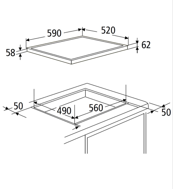 PKM Induktionskochfeld 60 cm autark IF 4 BG