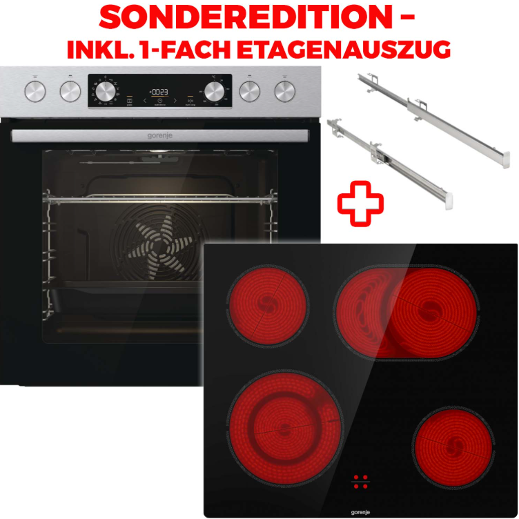 Gorenje Herdset *Sonderedition* BC 6737 E 02 X + ECD 643 BSC - inkl. 1-fach Etagenauszug