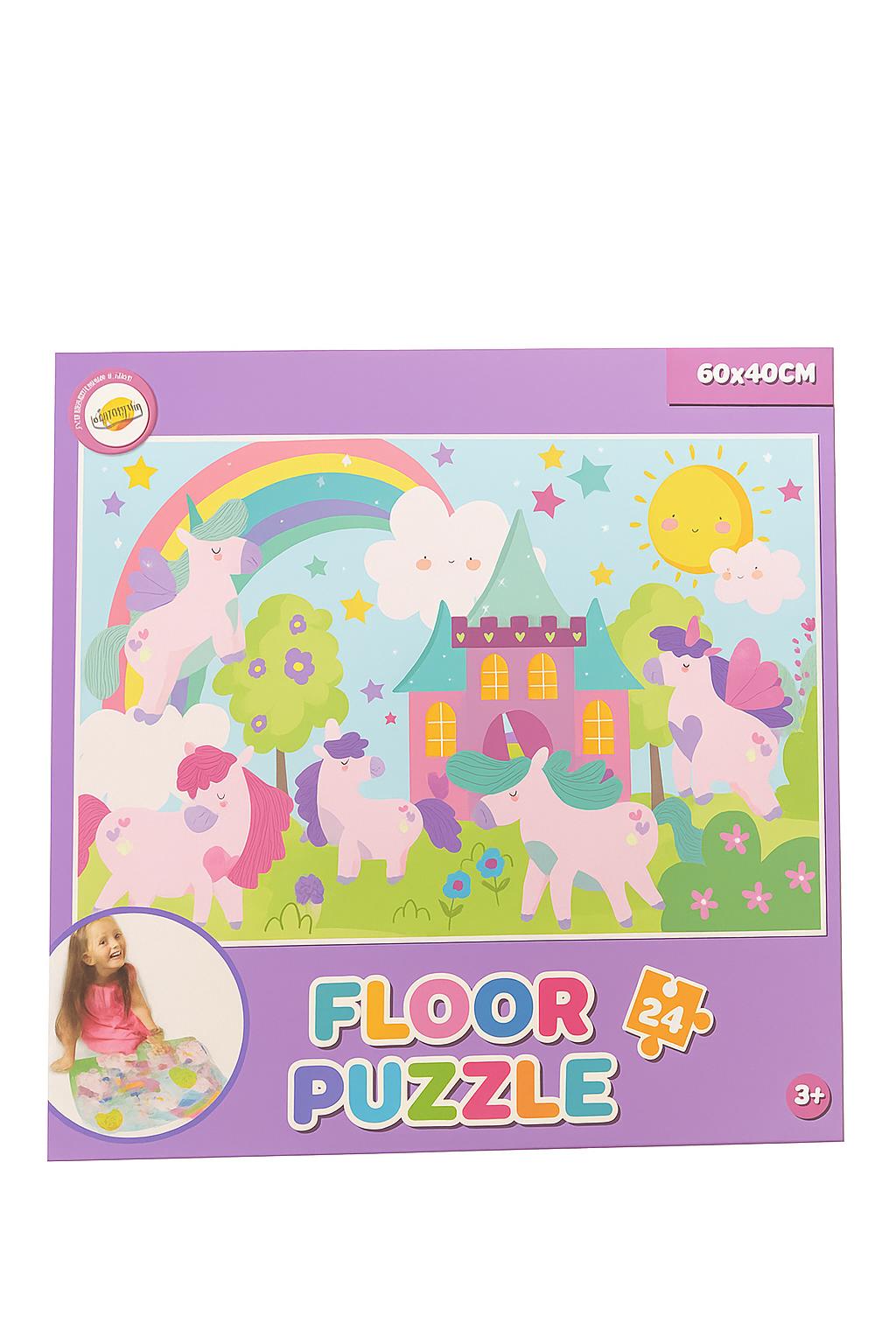 Floor Puzzle – Einhorn & Regenbogen Welt (24 Teile, 60×40 cm)