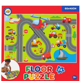 Floor Puzzle – Verkehrs- & Bauszenen | 24 Teile | 60 × 40 cm