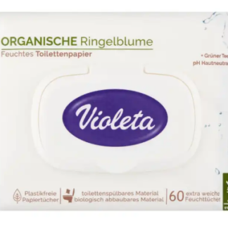 Feuchtes Toilettenpapier mit Ringelblumenextrakt, 60 Stück.
