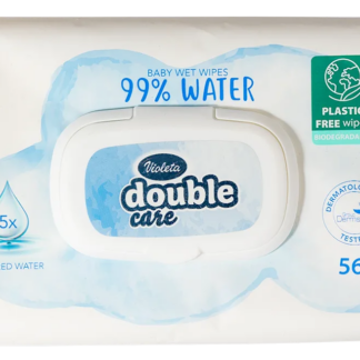 Doppelt pflegende Feuchttücher – 99 % Wasser, 56 Stück.