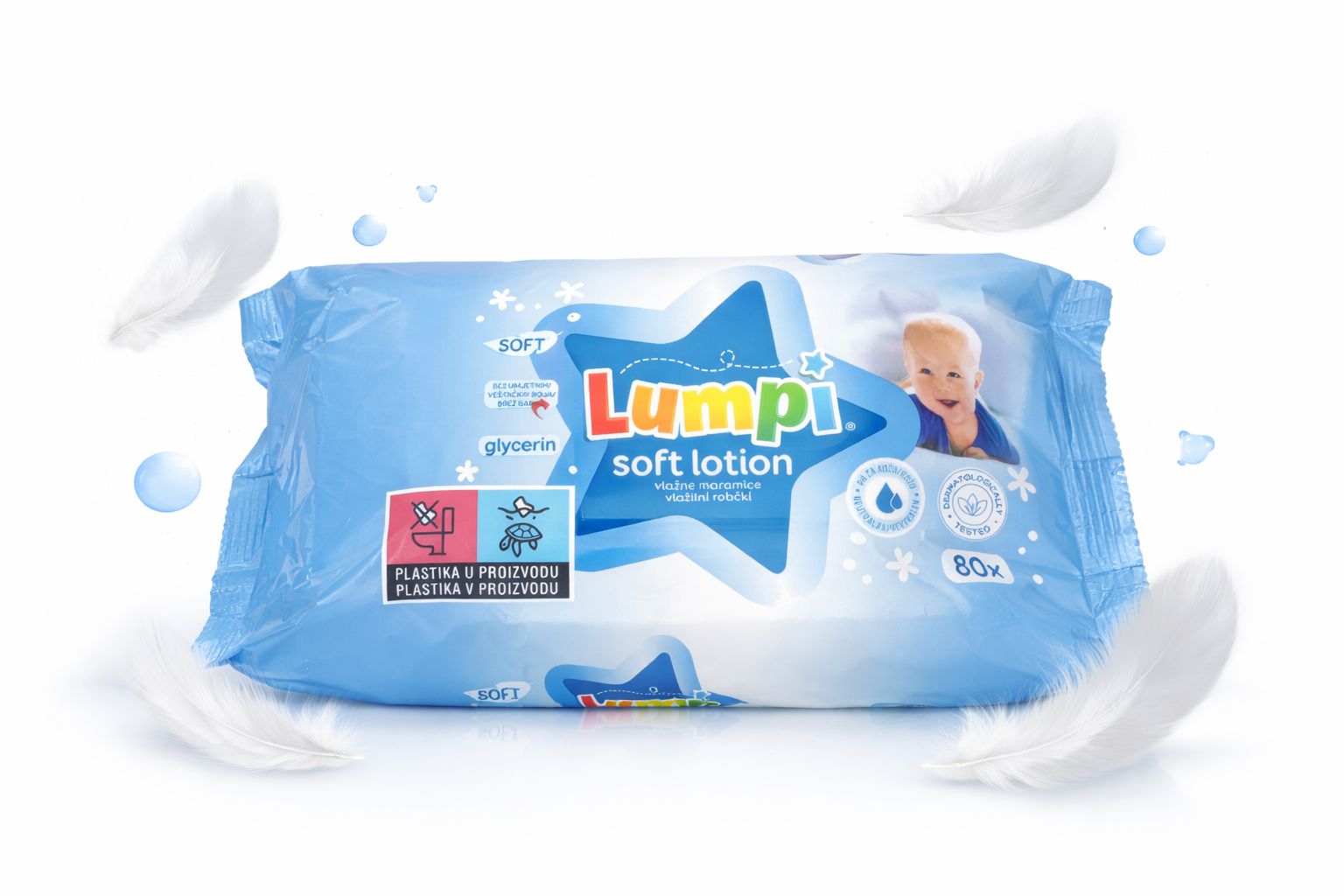 Lumpi Soft Lotion – Feuchttücher mit Glycerin (80 Stück)