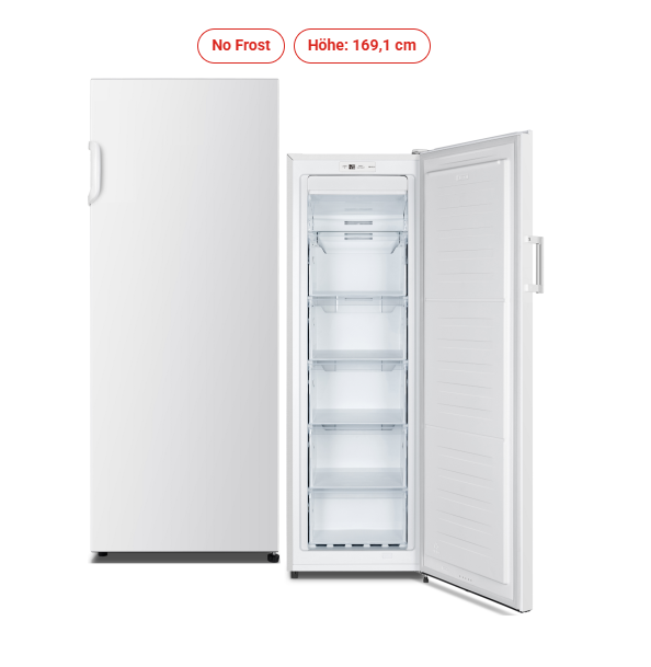 Geratek *E* No Frost Stand-Gefrierschrank weiß - Yukon GS 2020 W