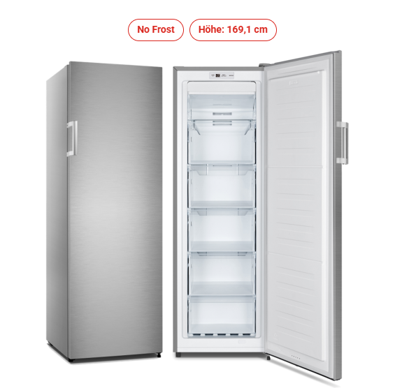 Geratek *E* No Frost Stand-Gefrierschrank Inox - Yukon GS 2020 IL