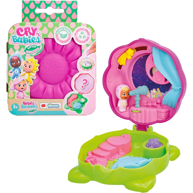 IMC Toys – CRY BABIES Little Changers Moon | Sammelbare, blumenförmige Kapsel mit Mini-Puppe, Pipette und …