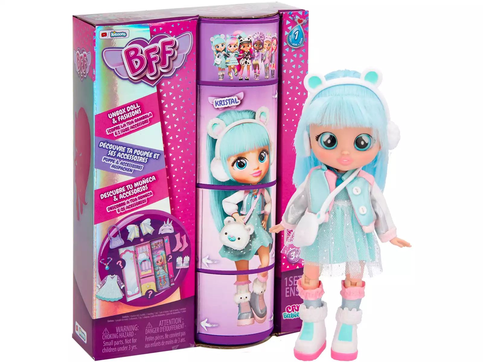 Cry Babies BFF Kristal – Modepuppe mit Accessoires (18 cm)