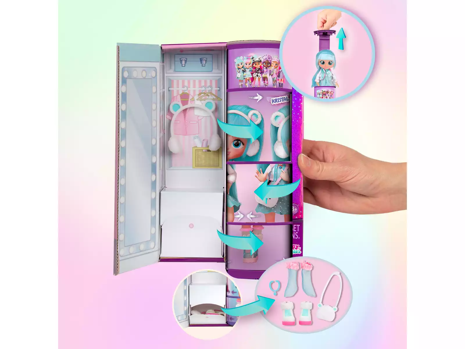 Cry Babies BFF Kristal – Modepuppe mit Accessoires (18 cm)