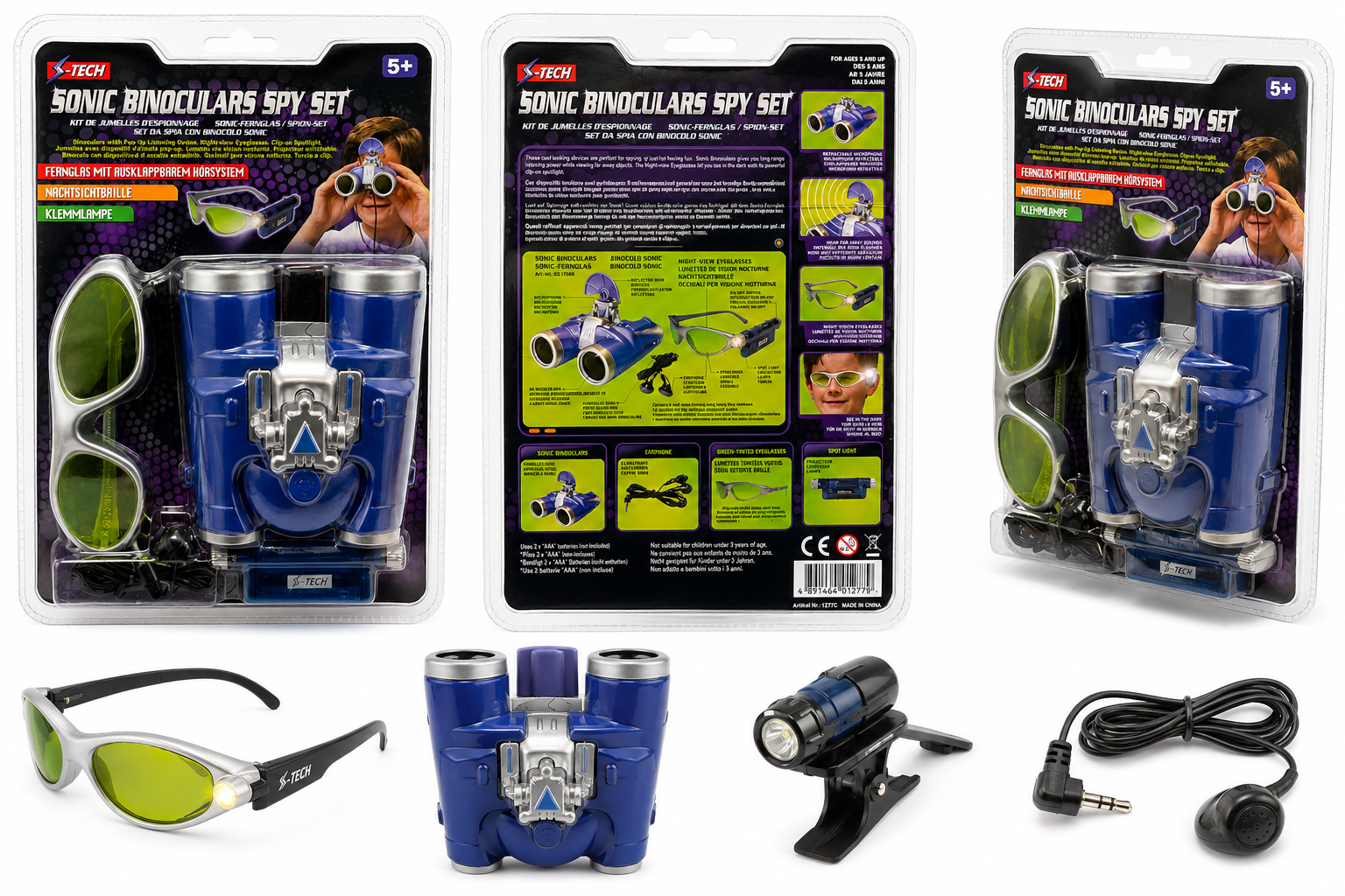 X-Tech Sonic Binoculars Spy Set – Spionage-Set mit Fernglas, Nachtsichtbrille und Zubehör