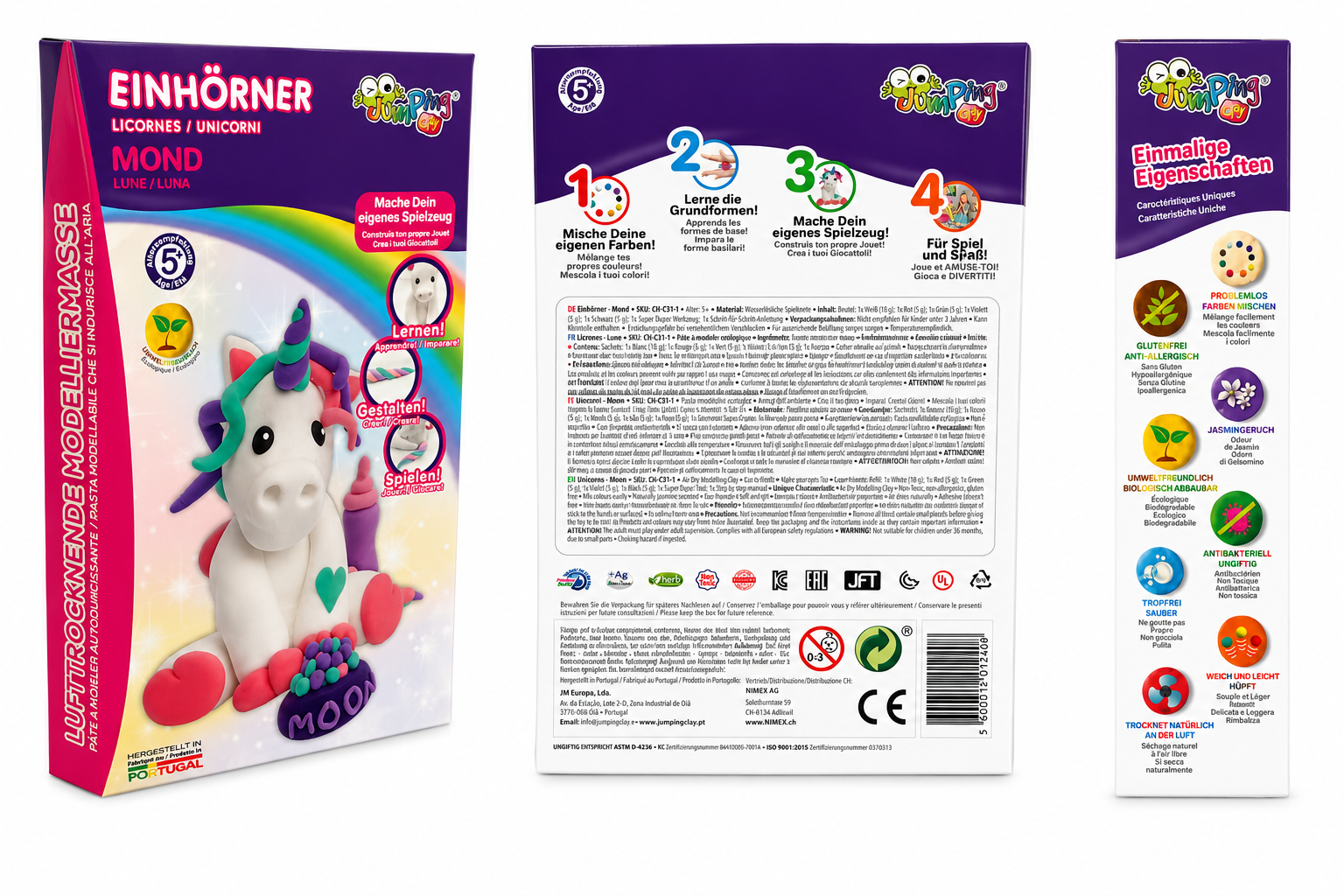 Jumping Clay Einhörner Mond – Lufttrocknende Modelliermasse