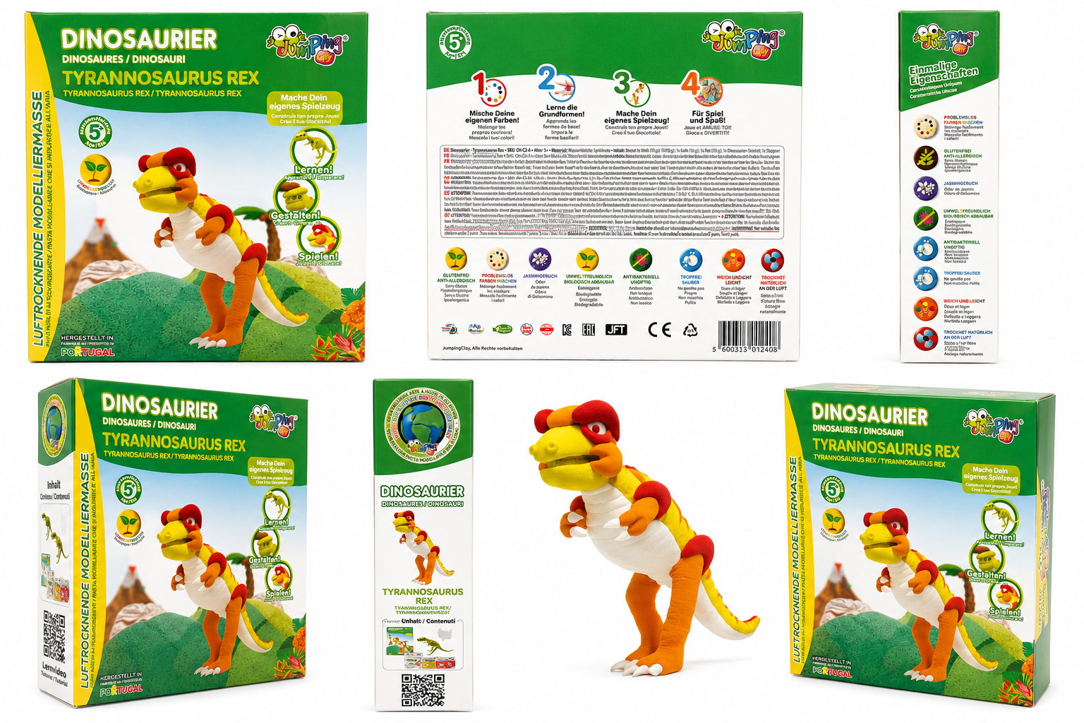 Jumpy Clay Dinosaurier – Tyrannosaurus Rex Modellier-Set
