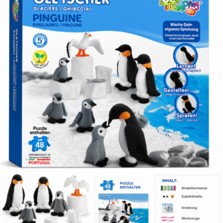 Jumping Clay – Gletscher Pinguine Kreativ-Set mit 48-teiligem Puzzle