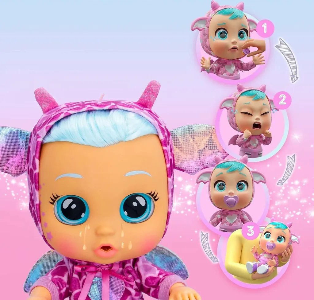 IMC Toys Cry Babies 904095, Babypuppe, Weiblich, 1,5 Jahr(e), Junge/Mädchen, 301 mm, 626 g