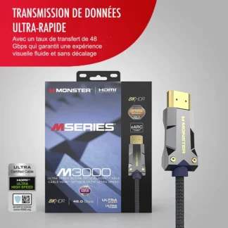 Monster MSeries M3000 HDMI 2.1 AOC Kabel – 10 m – UHD 8K – Dolby Vision HDR – 48 Gbit/s