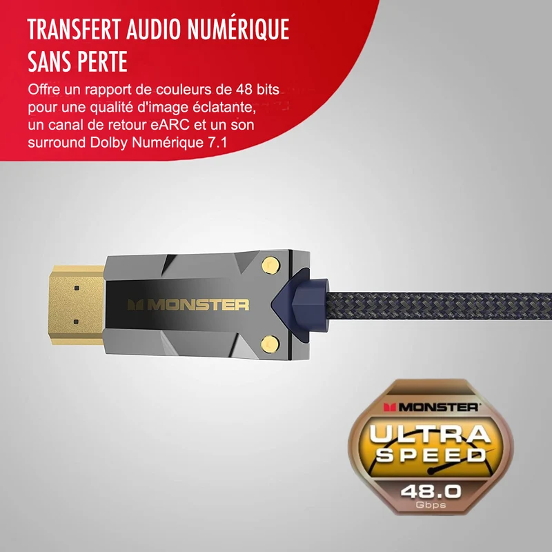 Monster MSeries M3000 HDMI 2.1 AOC Kabel – 10 m – UHD 8K – Dolby Vision HDR – 48 Gbit/s – Bild 6