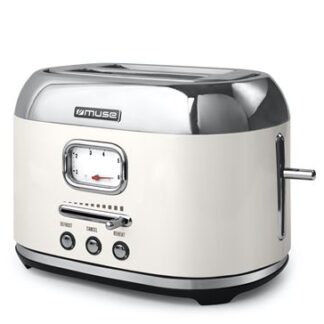 MUSE MS-120 SC Retro Toaster – Beige – 2 Scheiben – 6 Bräunungsstufen