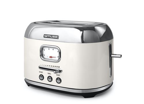 MUSE MS-120 SC Retro Toaster – Beige – 2 Scheiben – 6 Bräunungsstufen