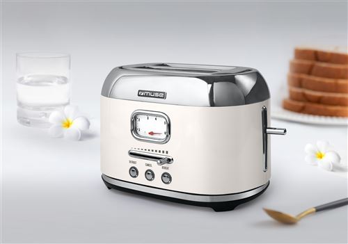 MUSE MS-120 SC Retro Toaster – Beige – 2 Scheiben – 6 Bräunungsstufen – Bild 2