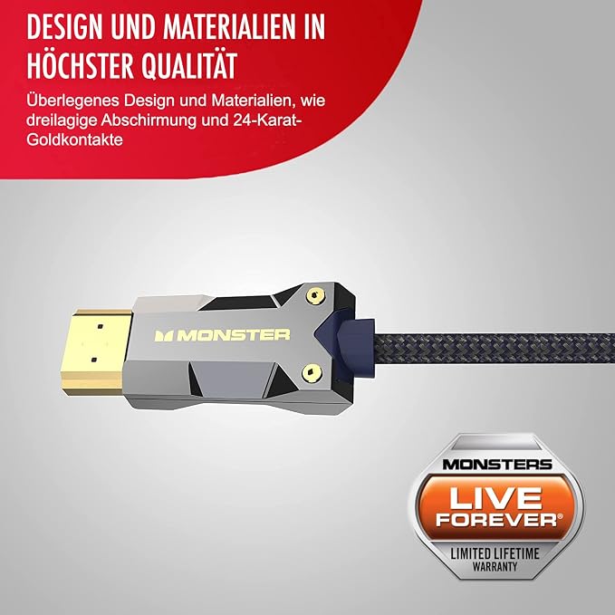 Monster MSeries M3000 HDMI 2.1 AOC Kabel – 10 m – UHD 8K – Dolby Vision HDR – 48 Gbit/s – Bild 2
