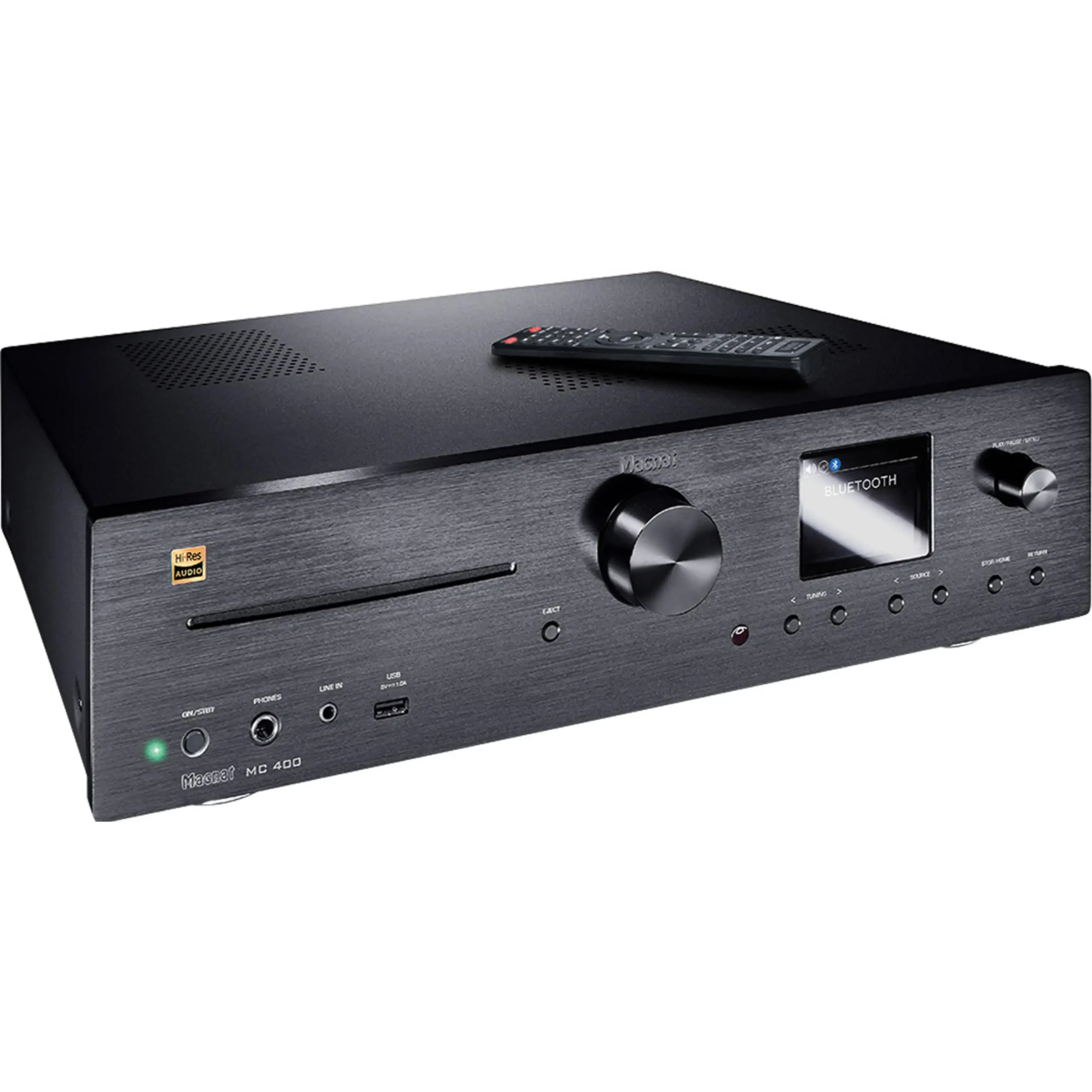 MAGNAT MC 400 Black – High-End Stereo Netzwerk Receiver mit CD, DAB+, Bluetooth & Streaming
