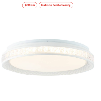 Brilliant Burlie LED Deckenleuchte Ø 39 cm - transparent / weiß - G97190/70