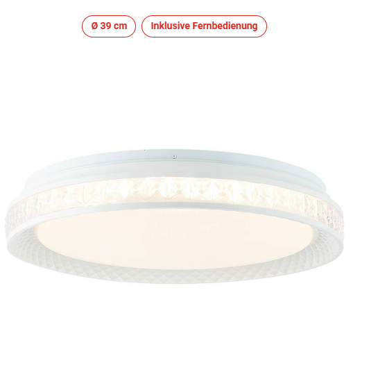 Brilliant Burlie LED Deckenleuchte Ø 39 cm - transparent / weiß - G97190/70