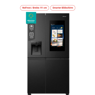 Hisense Total NoFrost Side-by-Side schwarz mit Wasseranschluss RS 9P 628 GPFE *E*