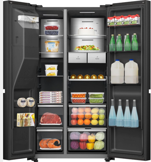 Hisense Total NoFrost Side-by-Side schwarz mit Wasseranschluss RS 9P 628 GPFE *E* – Bild 2